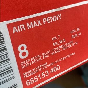 Nike Max Penny size 8 like new